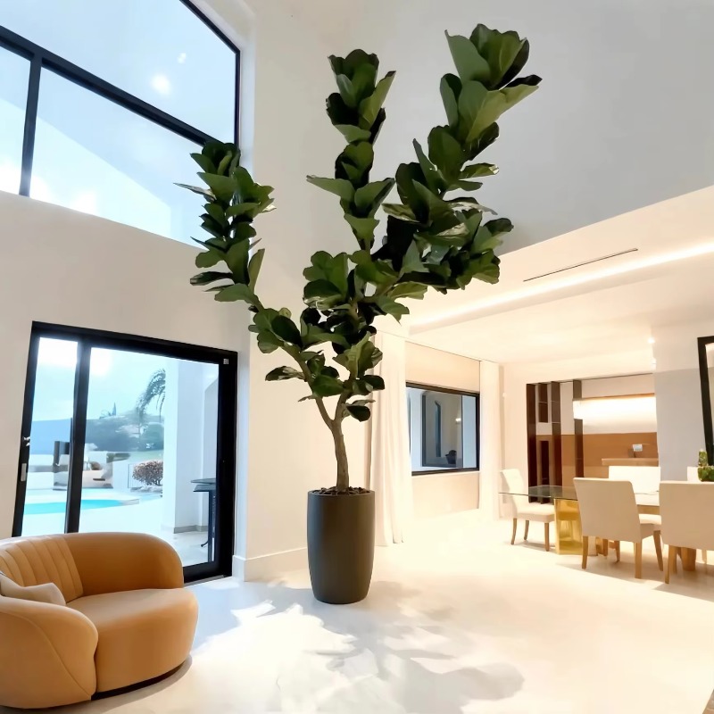 Ficus Lyrata Tree - Plantas artificiais de interior em vaso,