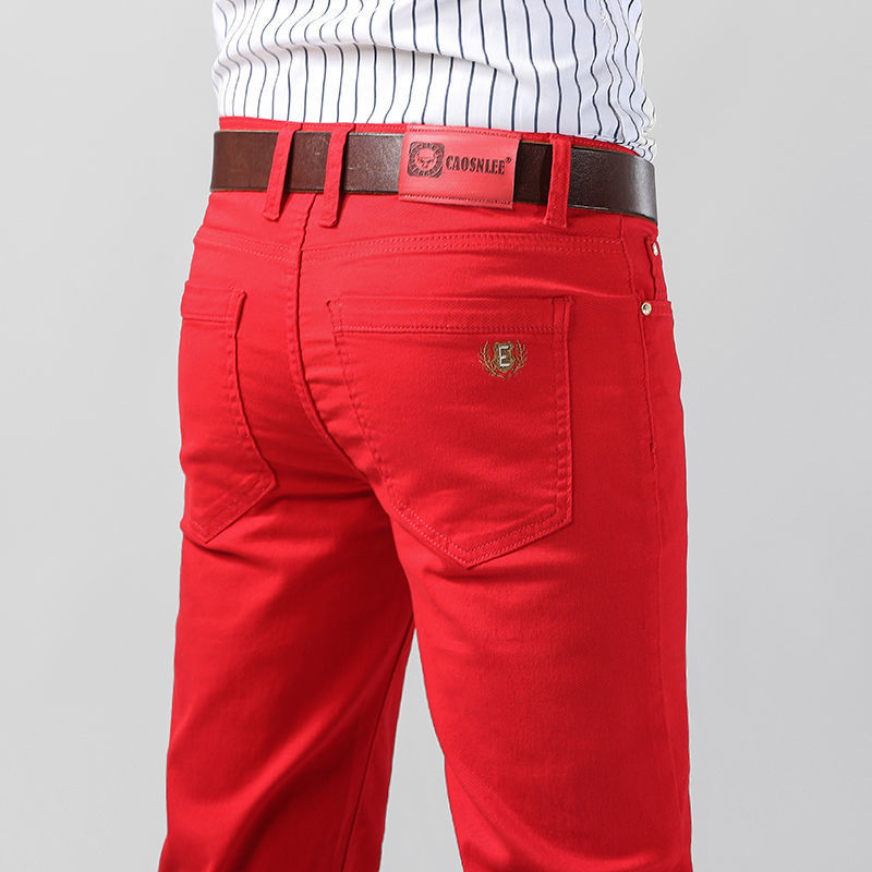 Calça jeans masculina colorida - Aglaonema Red avaliação e preço