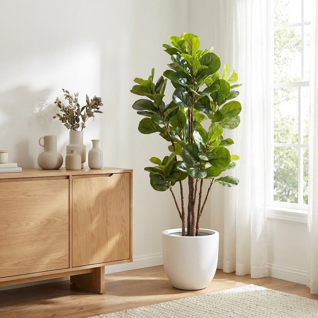 Figueira Artificial Fiddle Lea - Ficus Lyrata Tree avaliação e preço